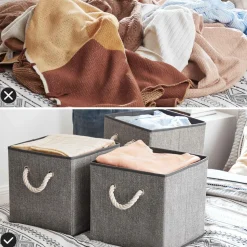 New SONGMICS 3 Cubes poignée Gris