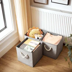 New SONGMICS 3 Cubes poignée Gris