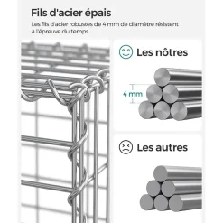 Shop SONGMICS 2 Gabions 100 x 50 x 30 cm