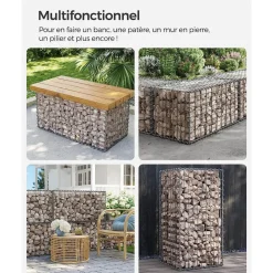 Shop SONGMICS 2 Gabions 100 x 50 x 30 cm