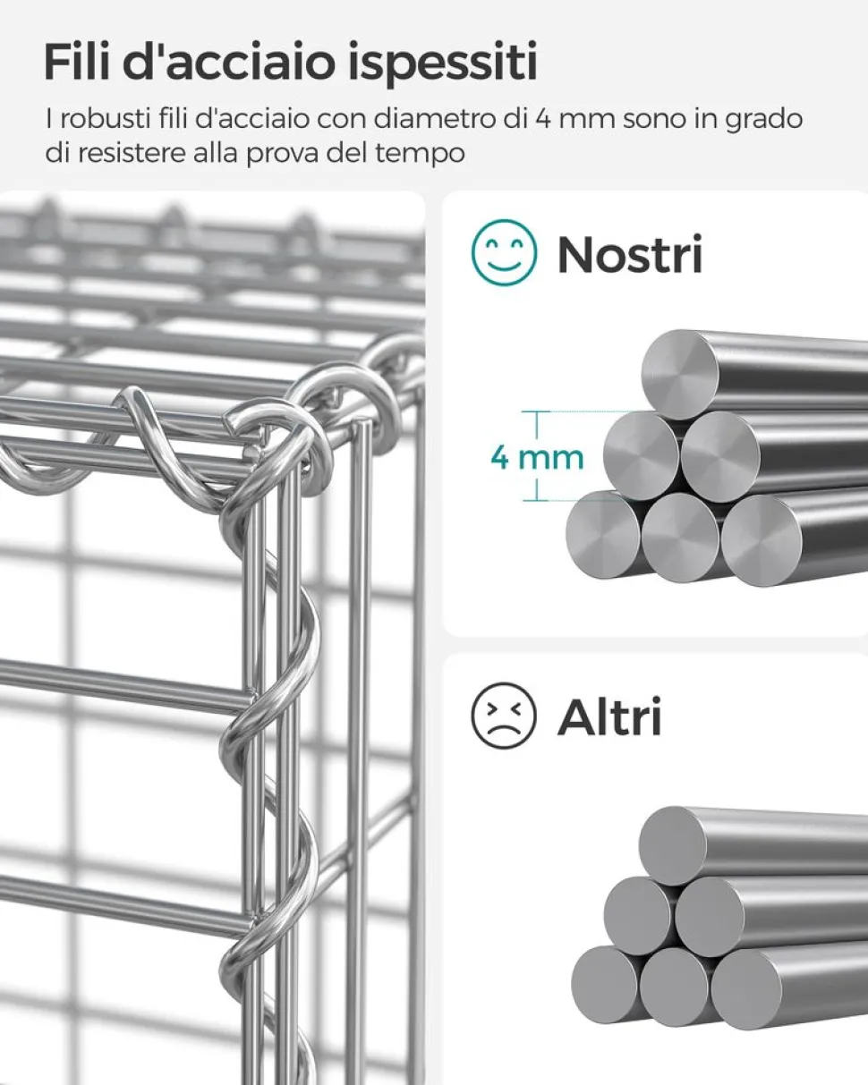 Online SONGMICS 3 Gabions 100 x 80 x 30 cm