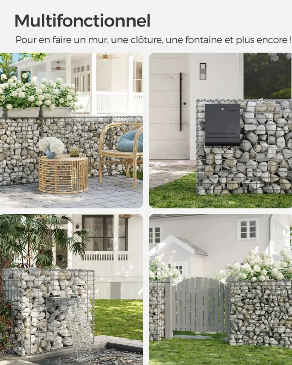 Online SONGMICS 3 Gabions 100 x 80 x 30 cm