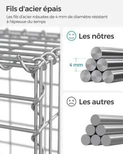 Shop SONGMICS 4 Gabions 100 x 50 x 50 cm