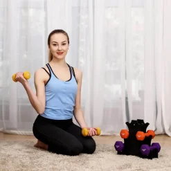 Best Sale SONGMICS 2 Haltères avec surface en vinyle rose