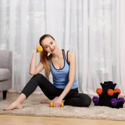 Best Sale SONGMICS 2 Haltères avec surface en vinyle rose