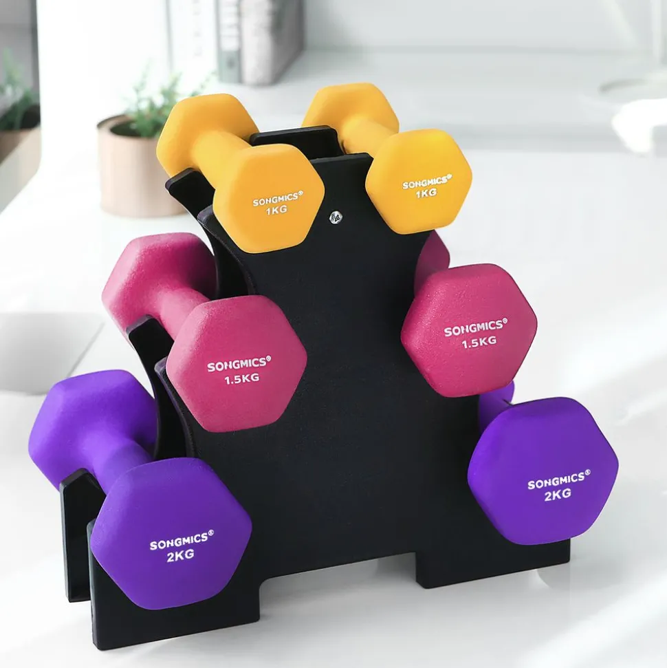 Discount SONGMICS 6 Haltères jaune orange violet Noir