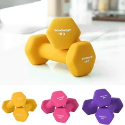 Discount SONGMICS 6 Haltères jaune orange violet Noir