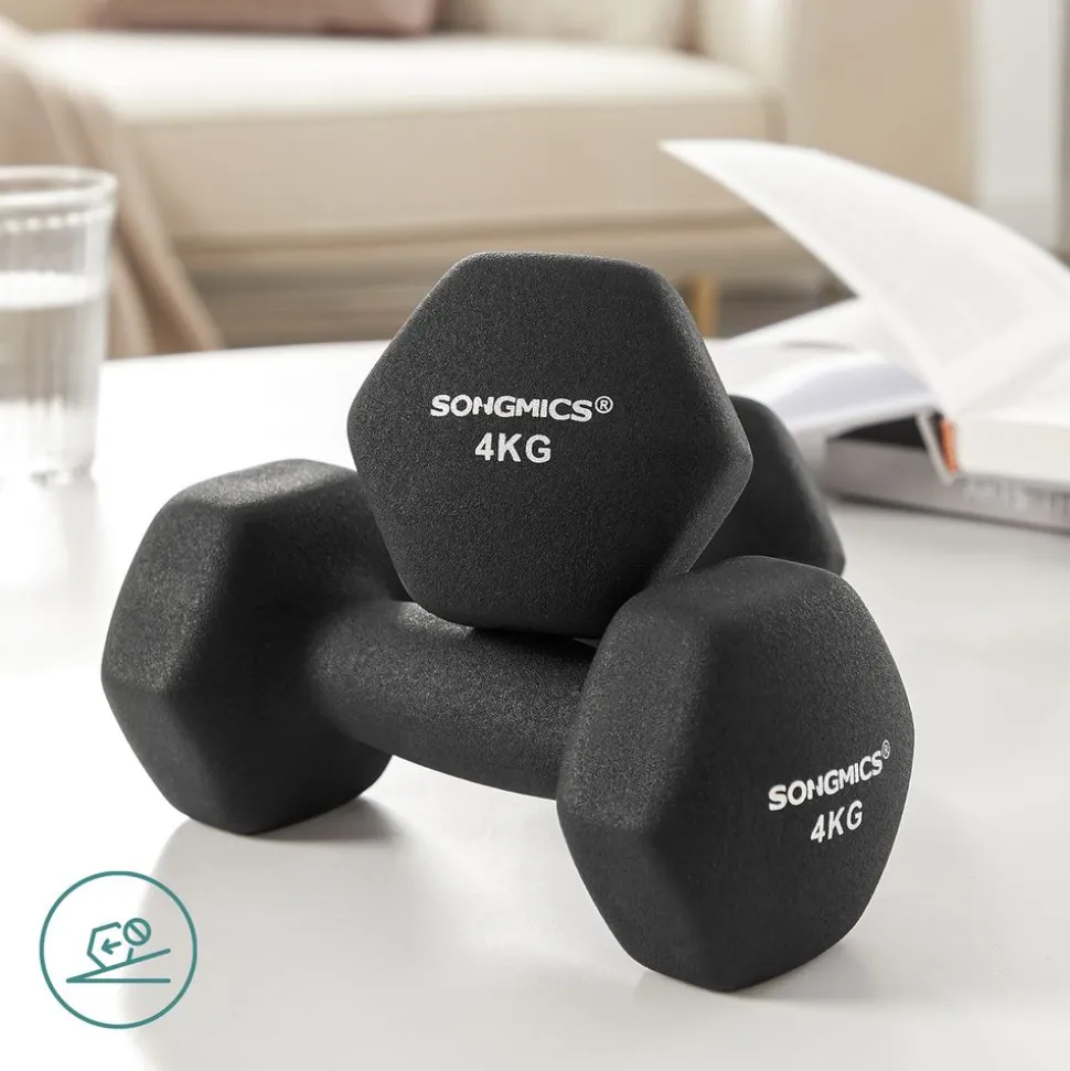 Discount SONGMICS 6 Haltères jaune rose violet Noir