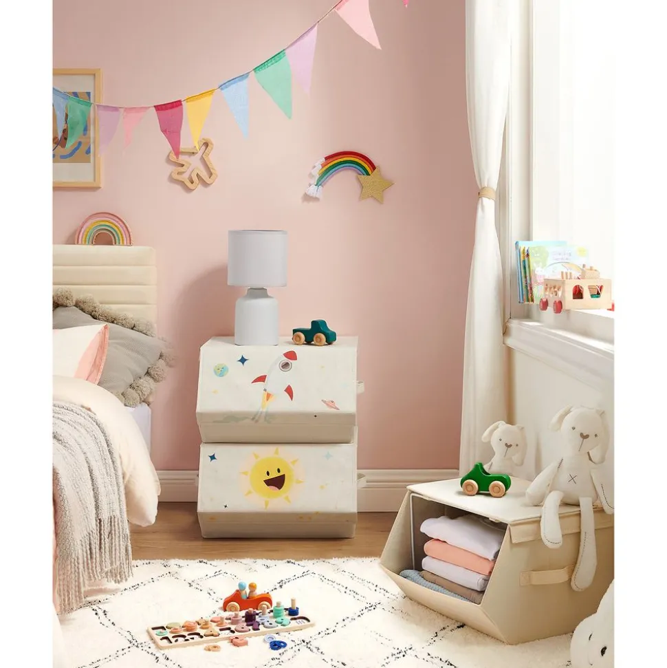 Sale SONGMICS 4 Paniers de rangement pliables 40 x 30 x 25 cm noir d'encre