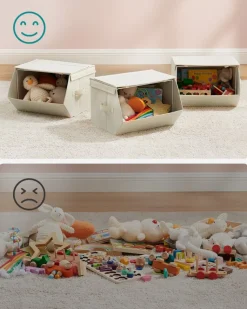 Sale SONGMICS 4 Paniers de rangement pliables 40 x 30 x 25 cm noir d'encre