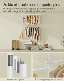 Best SONGMICS 2 Porte-manteaux muraux 10 crochets Blanc Nuage