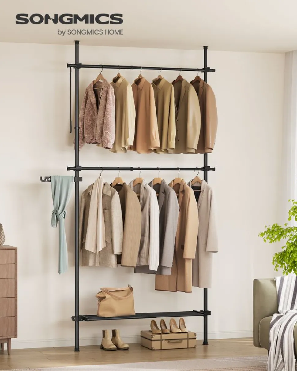 Best SONGMICS 2 Porte-manteaux muraux 10 crochets Blanc Nuage