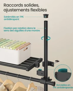 Best SONGMICS 2 Porte-manteaux muraux 10 crochets Blanc Nuage