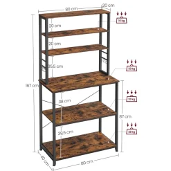 Best SONGMICS 4 Porte-Épices industriel Marron + Noir