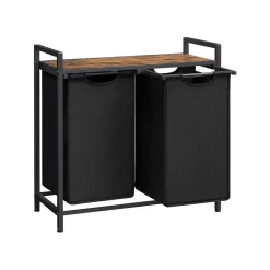 Hot SONGMICS 2 Tables basses rondes en acier noir boisé