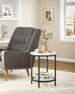 Clearance SONGMICS 2 Tables basses rondes plateau amovible gris ardoise