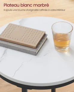 Clearance SONGMICS 2 Tables basses rondes plateau amovible gris ardoise