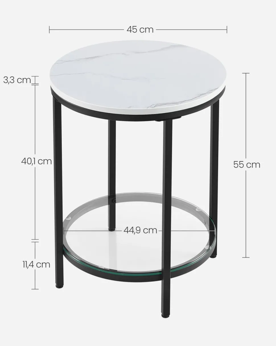 Clearance SONGMICS 2 Tables basses rondes plateau amovible gris ardoise