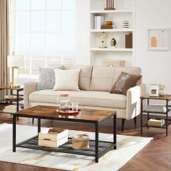 Clearance SONGMICS 2 Tables d'appoint industriel Marron Rustique