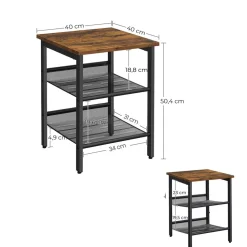 Clearance SONGMICS 2 Tables d'appoint industriel Marron Rustique