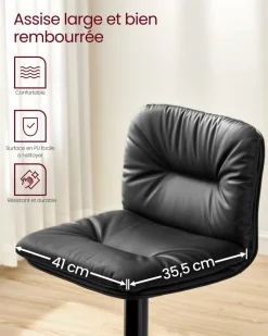 Outlet SONGMICS 2 Tabourets de bar avec dosier industriel