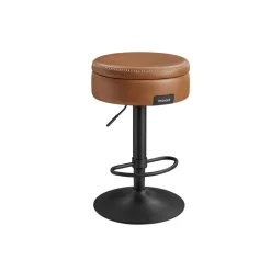 Hot SONGMICS 2 Tabourets de bar avec pieds réglables marron chameau