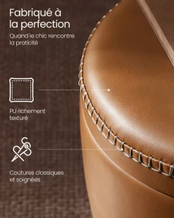 Hot SONGMICS 2 Tabourets de bar avec pieds réglables marron chameau