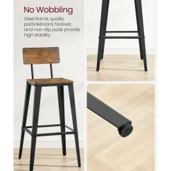 Sale SONGMICS 2 Tabourets de bar modernes Noir
