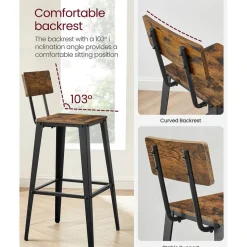 Sale SONGMICS 2 Tabourets de bar modernes Noir