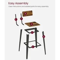 Sale SONGMICS 2 Tabourets de bar modernes Noir