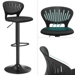 Clearance SONGMICS 2 Tabourets de bar pieds hêtre Blanc