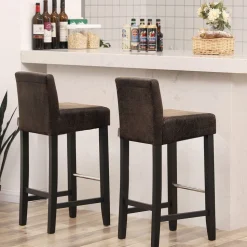 Discount SONGMICS 2 Tabourets hauts gris foncé