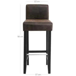 Discount SONGMICS 2 Tabourets hauts gris foncé