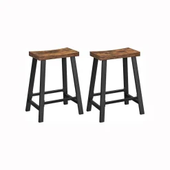 Best Sale SONGMICS 2 Tabourets incurvés Brun Vintage Noir