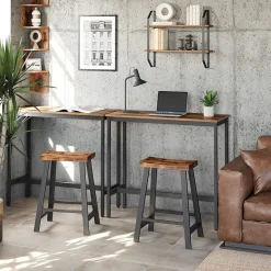 Best Sale SONGMICS 2 Tabourets incurvés Brun Vintage Noir