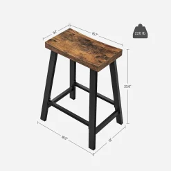 Best Sale SONGMICS 2 Tabourets incurvés Brun Vintage Noir