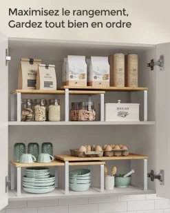 Hot SONGMICS 4 Étagères à épices empilable extensible noir d'encre