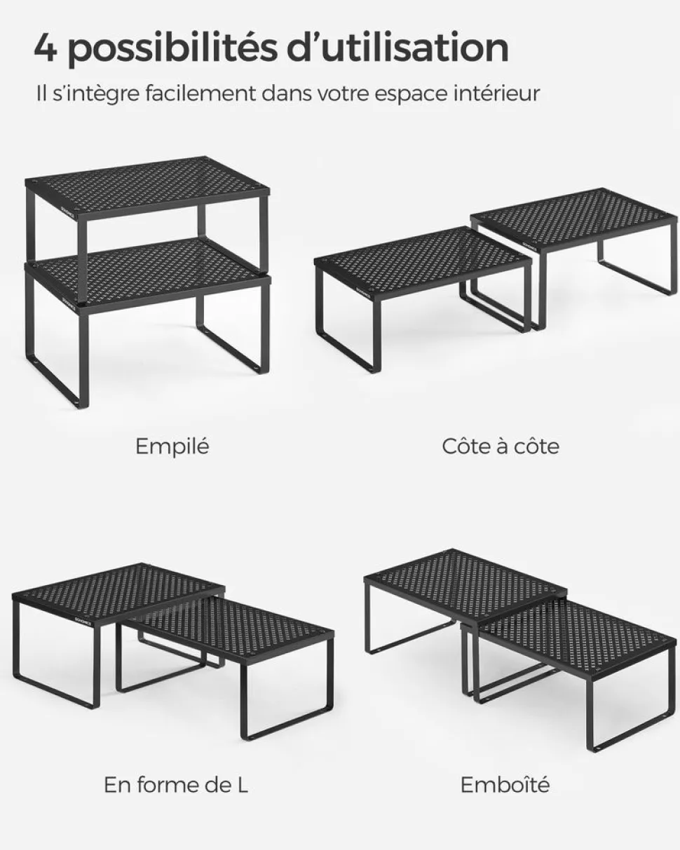 Flash Sale SONGMICS 2 étagères à épices en métal noir d'encre