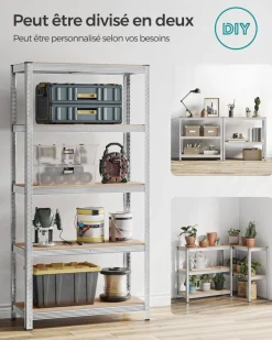 Store SONGMICS 2 Étagères 180 x 90 x 40 cm métal