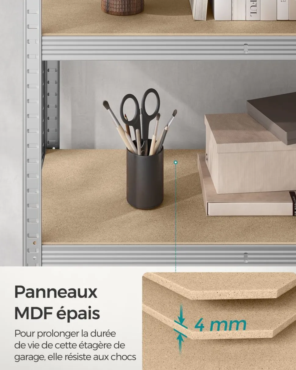 Store SONGMICS 2 Étagères 180 x 90 x 40 cm métal