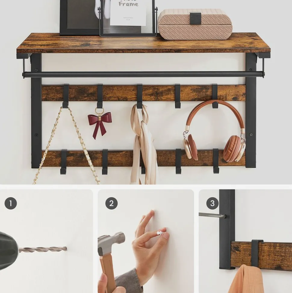 Cheap SONGMICS 4 Étagères de cuisine Noir + Naturel