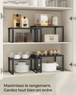 Best SONGMICS 4 Étagères de cuisine en métal argenté