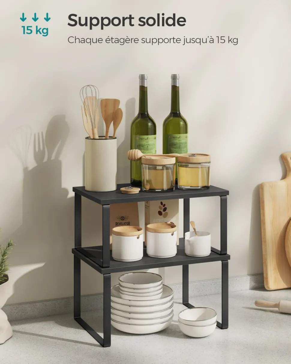 Best SONGMICS 4 Étagères de cuisine en métal argenté