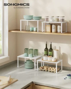 Best SONGMICS 4 Étagères de cuisine en métal argenté