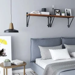 Best SONGMICS 2 Étagères flottantes industriel Brun Vintage Noir