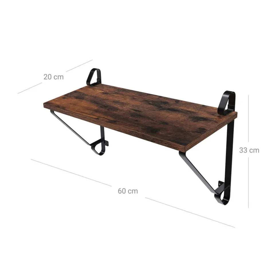 Best SONGMICS 2 Étagères flottantes industriel Brun Vintage Noir