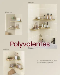 Sale SONGMICS 2 Étagères murales Blanc