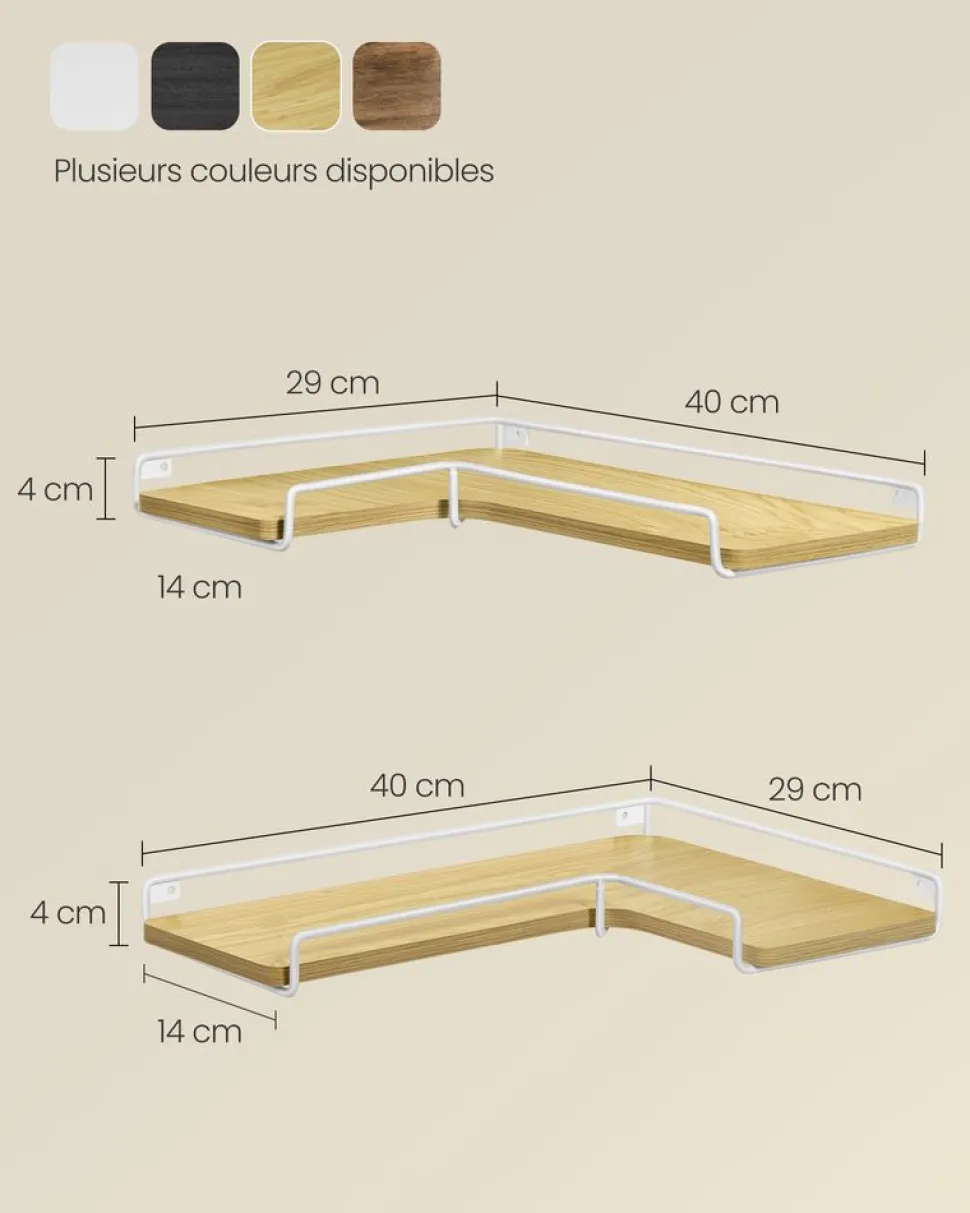 Sale SONGMICS 2 Étagères murales Blanc