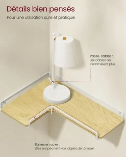 Sale SONGMICS 2 Étagères murales Blanc