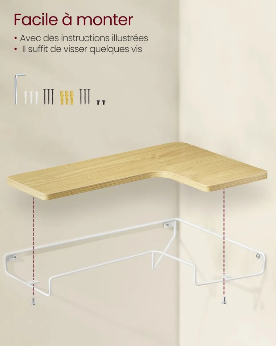 Sale SONGMICS 2 Étagères murales Blanc